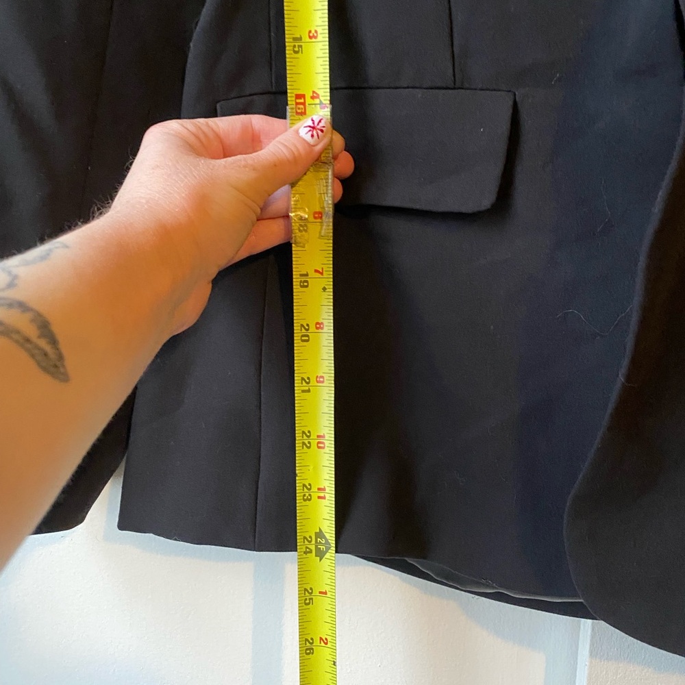 Black Blazer Womens Medium Button Pockets Trendy - Picture 6 of 9
